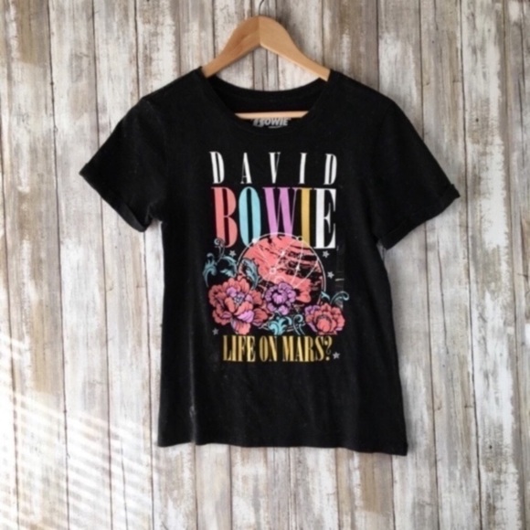 David Bowie Tops - David Bowie Life On Mars Bleach Tee